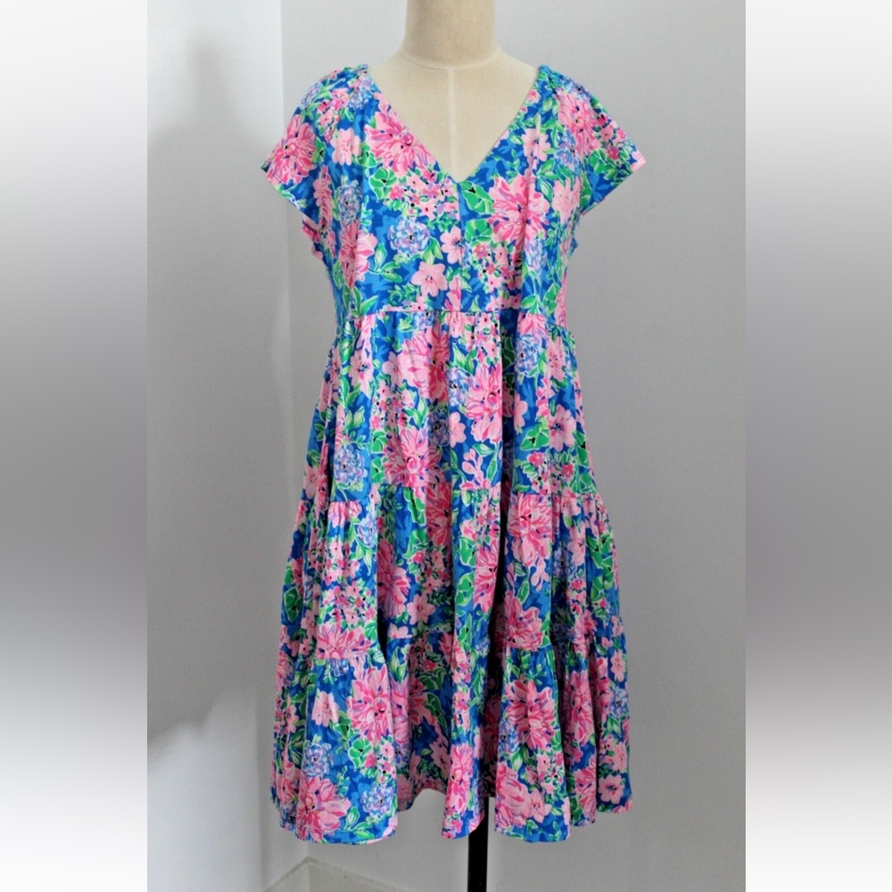 Nwt lilly pultizer KAwai FLUTTER sleeve MULTI SPRING IN YOUR STEP Size S